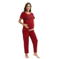 Xmarks ženska materinstva sestrinska pidžama za bolnicu kratki rukav Raglan i dugačka pantnu trudnoću
