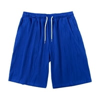 Muške kratke hlače Summer Solid Bool Elastic Band Sports Ravne džepove na plaži Kratki plavi l