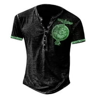 Muška majica Muška grafička kratka rukava i vezena modna majica proljeće i ljetni kratki rukav tiskani zeleni l