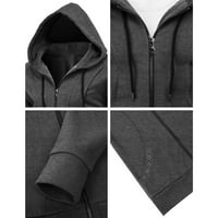 Ploknplq Zip up hoodie black duksev jakne za muškarce Muške jesenski zimski povremeni modni duksevi višestruki dizajn Zip Jacket Hoodie tamno siva xxl