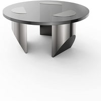 Staklena stola za kavu kauta modernu kapi stol s kaljenim staklom Top krajnji stol teške polirane čelične noge za dnevnu sobu Početna ured (crna + brušena steza