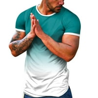 Bjutir modne majice za muškarce proljeće ljetno casual sportski colorblock gradijent okrugli vrat pulover