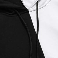 Guvpev Muški Ležerni patchwork Slim Fit Hoodie odjeća za bluzu duge dugih rukava - crna m