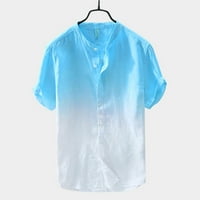 Muška majica Skraćeno rukav ljetni muški hladni i tanak prozračni ovratnik vise obojeno gradijentna pamučna majica