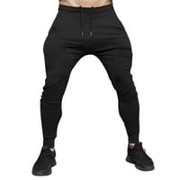 Zuwimk pantalone za muškarce, muške performanse serije Extreme Motion ravno fit sužena nona crna, xxl