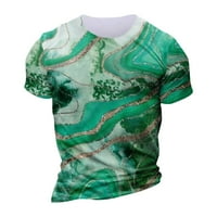 Hanas Muška odjeća Europski i američki okrugli vrat Casual Etnic Style Retro tiskana majica kratkih rukava Top Green XXXL