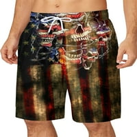 Muškarci Glookwis sa džepovima Mini pantalone Ležerne prilike Ležerne prilike Havajske kratke hlače Elastična struka Američka zastava Print Beachwear Ljetne hlače
