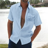 Aaiyomet Havajska majica za muškarce muške casual košulje Hem džepni kratki rukav isključite radne majice