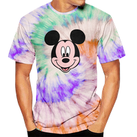 Cartoon Unise Tie Dye Mickey Mouse Cool okrugli izrez Porodična košulja kratkih rukava Porodični odmor Porodični vrhovi Slim majica