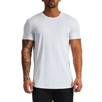 Majice za muškarce za muškarce prozračne svilene kratkih rukava slim fit modni ljetni okrugli vrat kratki