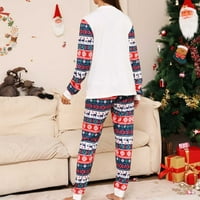 Kayannuo Božićne pidžame za obiteljski čišćenje Božićni print ženske pidžame božićne modne dugih rukava