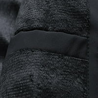 Zimska crna jakna za parku Muška muški jesen i čvrst boja bez rukava sa kopčom sa kapuljačom na kapuljaču