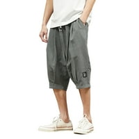 Sive kratke hlače Muške sportske kratke hlače prugaste jogging dno ljetne pantalone za trening s džepovima elastične pojaseve prozračne gaćice