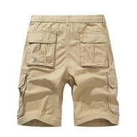 Muškarci Teretne kratke hlače Ležerne kratke hlače Elastični struk Multi-džepni vježbanje teretni kratke hlače Summer Smeđi kratke hlače