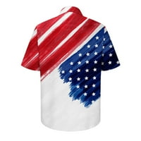 Odeerbi 4. jula Patriotska havajska košulja za muškarce Ležerne prilike navratnikov gumb Cardigan modni