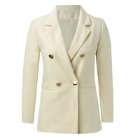 HWMODOU ženska jakna Čvrsta boja navratnik dugih rukava džepni gumb Bodycon Formalni odijelo kaputi
