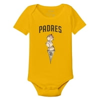 Dojenčad Tiny Turpap Gold San Diego Padres Trostruko scoop bodi
