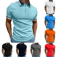 Outfmvch polo majice za muškarce Casual Soild Dugme košulja Okrenite kratki rukav modna majica kratkih