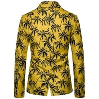 Muška jakna za odijelo Ležerne havajske praznične jakne od jakne cvijeće serije Flower Flored cvijeće Jednostavno odijelo dana