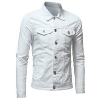 Francuski rub rumple muški jesenski zimski gumb čvrsta boja vintage traper jakna vrhova bluza