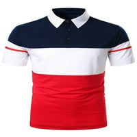 Glookwis Men Gumb Tops Slim Fit Tee Athletic Classic Polo majica Rever Still UP majica T majice