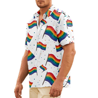 Gradilište Rainbow grafički muške povremene kratke rukave Graciozne havajske majice za odmor