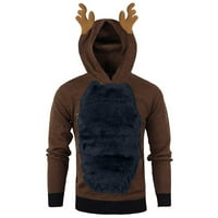 Muška dukserica Muškarci Jesen zimski Xmas Hoody s kapuljačom s kapuljačom CONTRAST Color 3D Top Dukseri