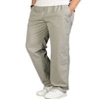 Muškarci Srednje pantalone sa ugrađenim fitnesom Loungewear Solid Color Leisure Teretana Dno hlače svijetlo siva l