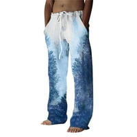 Wofedyo muške hlače Muške modne ležerne kaznene džepove čipke za hlače Velike veličine Hlače plave l