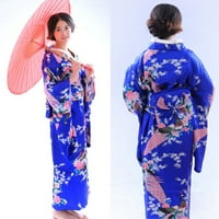 Ženski ispis Kimono Robe Tradicionalna japanska haljina Fotografija Plava