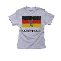 Njemačka Olympic - Košarka - zastava - Silhouette Girl Pamučna mladost siva majica