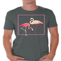 Awkward Styles Majica za muškarce Flamingos Muška košulja za njemu Havajske košulje za majicu za odmor