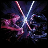 Muški ratovi zvijezda: Obi-Wan Kenobi Vader vs Kenobi umjetničko svjetlo Saveznik DUEL grafički tee crni duel medija