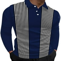 Luksum muški vrhovi s dugih rukava polo majica reverl vrat bluza casual t majice Radni pulover stil-w m