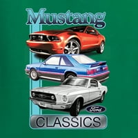 Divlji Bobby, Mustang Ford klasici Automobili i kamioni Muškarci Muška majica s dugim rukavima, Kelly, X-Veliki