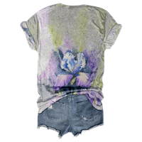 Ženska majica Prirodni cvijet Popularni kratki rukav Vivi dizajn V-izrez ljetne majice za žene za upoznavanje i putovanja