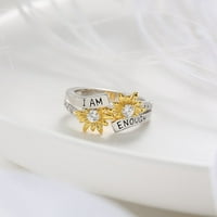 Kiplyki Veleprodaja dame modne svjetlosne slova slova suncokretov dijamantni prsten modni kreativni