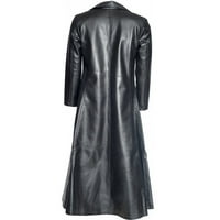 Leesechin Clearence Muški modni gotički kaput kožni kaput FAU kožne jakne jakne S-5XL tamno plave s