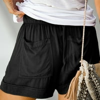 Fusipu Ženske kratke hlače iz džepova za izvlačenje ljeto labave elastične strugove za plažu