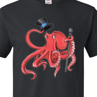 Inktastična formalna hobotnica sa majicom top hat i cane