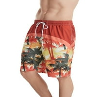 Groanlook muške kratke hlače Cvjetni dno tiskana Srednja struka Ljetne kratke hlače Muške havajske odjeće Classic Fit Color Block Mini pantalone y s