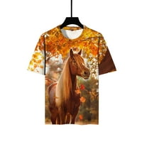Simplmasygeni Clearians Tops Muška košulja Ljetni konj retro 3D ispis okruglih vrata muške i majice