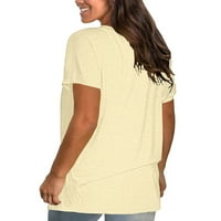 Lastesso Crewneck bluza za žene Solid Boja kratkih rukava pulover vrhove plus Sjetljive ljetne ležerne konoplje