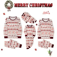 Božićna porodica koja odgovara pidžami set tiskani vrhovi + hlače Xmas Holiday Loungewear Sleep odjeća
