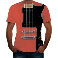 Ružičaste muške haljine košulje Muška fashon gitara 3D tiskana majica cool ljetne kratke rukave tees