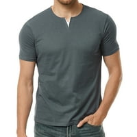 Muške pamučne majice kratkih rukava Ljeto Regularno Fit V izrez Tees Ters Stretch Soft Comfy osnovne majice