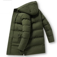Holloyiver Casual Fashion s baršunastim džepnim kaputom podstavljena jakna s kapuljačom s kapuljačom za muškarce za muškarce dugih rukava s kapuljačom, povremena odjeća i jakne zelena