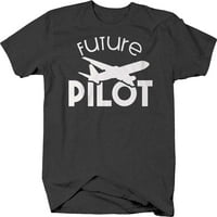 Budući pilot avion let zrakoplovske karijere majica za muškarce male tamno sive