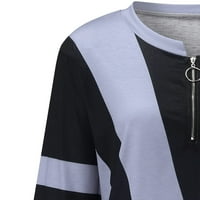Auroural Womens Tops Clearence Ženski modni casual patchwork ispisani V-izrez Loose majica dugih rukava pulover vrhove