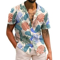 Ležerni muškarci Košulje tropskog odmora od ispisanog kratkog rukava Classic Dugme dolje proljeće Summer Partdown košulje modne labave vrhunske majice za bluze Poslovni posao